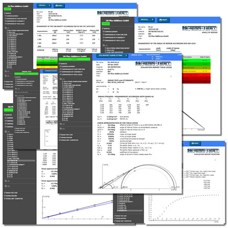 Measurements and evaluations of physical properties of bulk solids